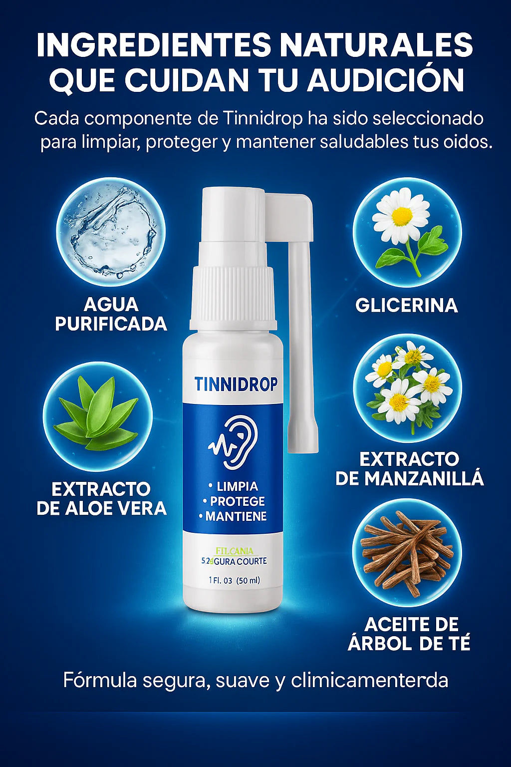 LIMPIADOR DE OIDOS TINNIDROP - ESCUCHA MEJOR, VIVE MEJOR