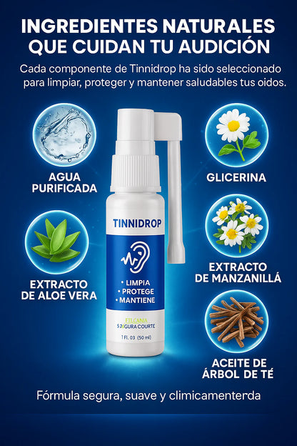 LIMPIADOR DE OIDOS TINNIDROP - ESCUCHA MEJOR, VIVE MEJOR