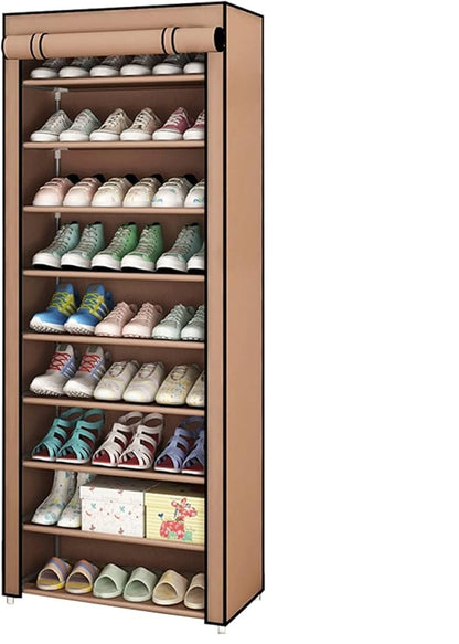 Zapatero Rosa Premium 9 Niveles con Cubierta Antipolvo